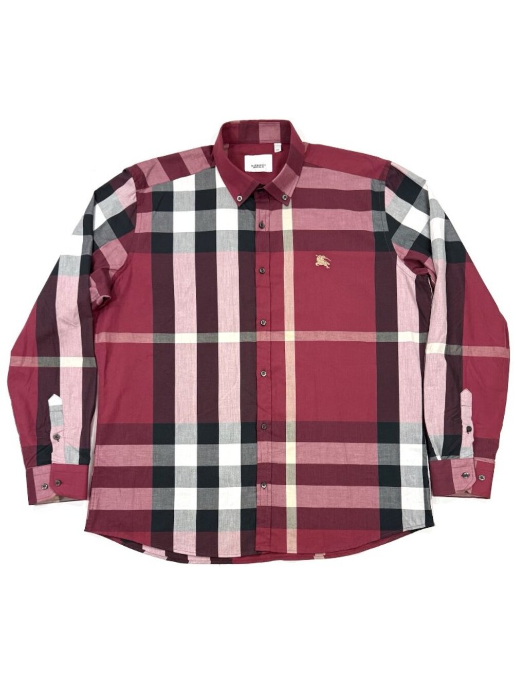 Burberry Mens Shirt Nova Check EKD Prorsum Knight Size 2XL Long Sleeve Red